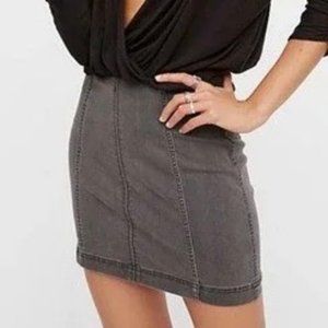 Free People Gray Westminister Mini Skirt